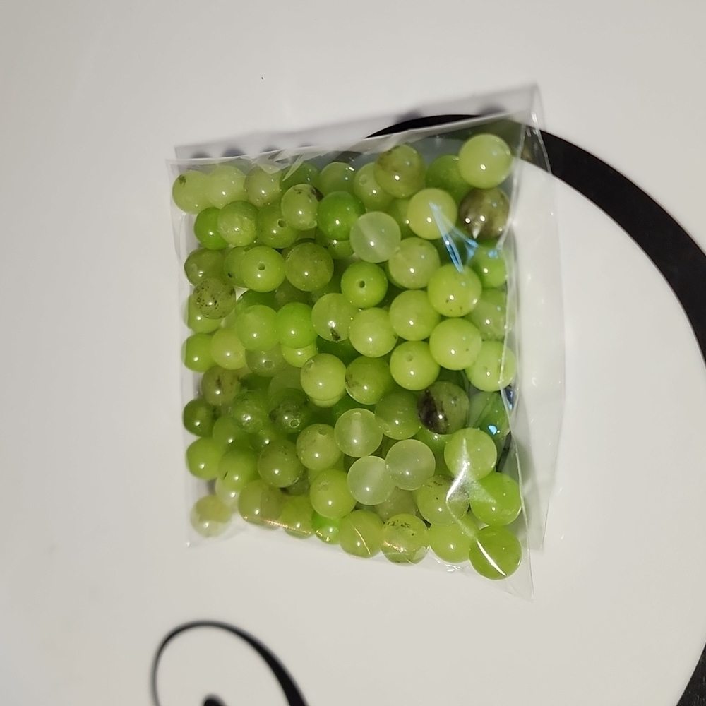 8mm *dyed* Lime Green Agate beads